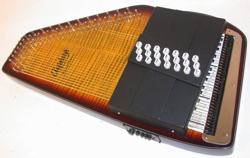 Oscar Schmidt 21 Chord Flame Top Electric Autoharp, BAG, OS150FCE 