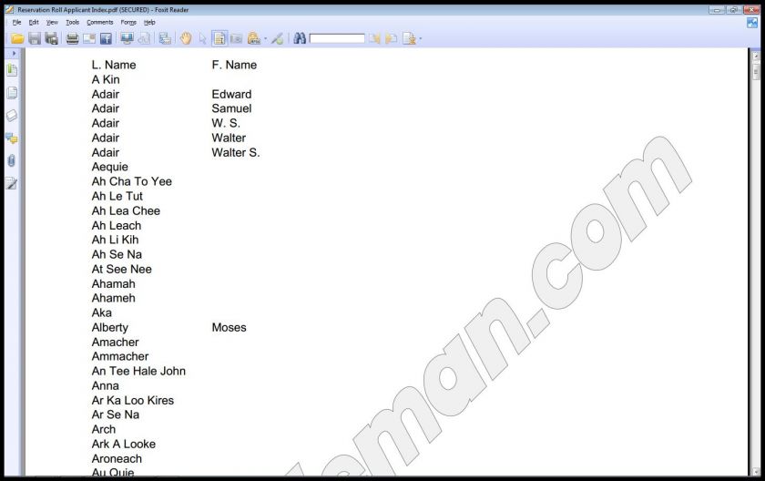 Native American Indian Genealogy W/ Dawes Rolls  