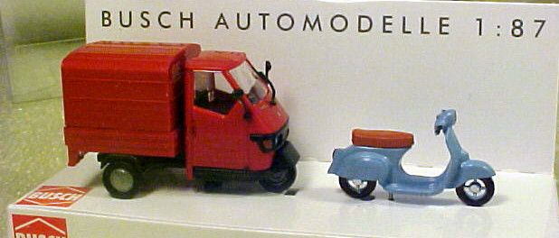 Busch HO 1/87 Piaggio Ape 50 And Vespa Scooter  