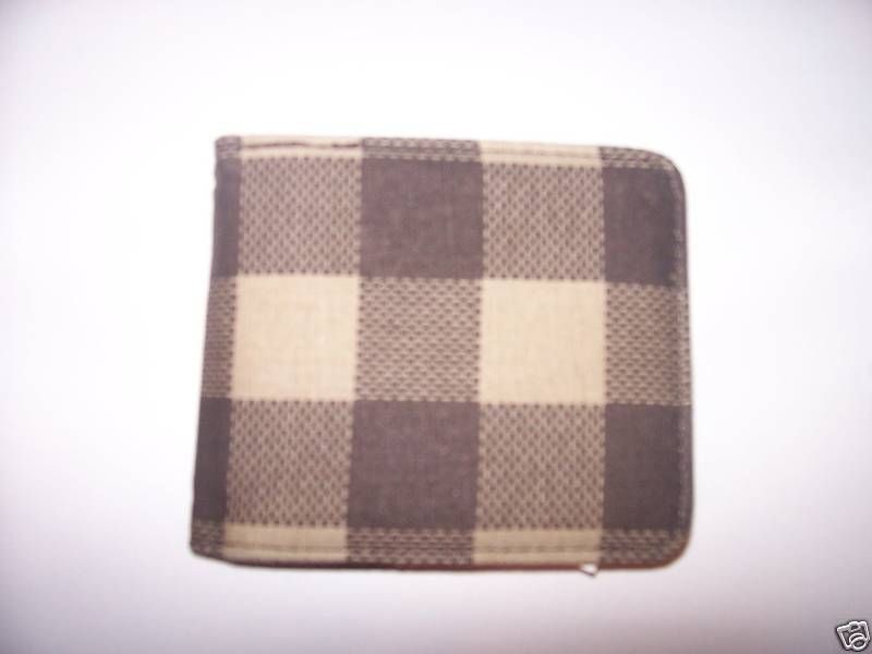 MENS PACSUN WALLET BROWN PLAID NEW $22 bifold  