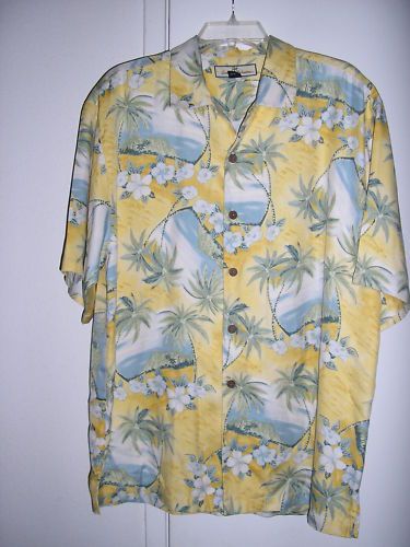 TOMMY BAHAMA MENS 100% SILK CAMP SHIRT SIZE M EXC/CON  