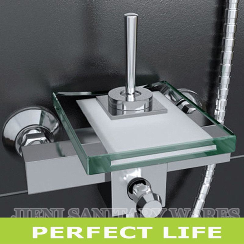 Glass Waterfall faucet Bath Basin Mixer Tap PL026  